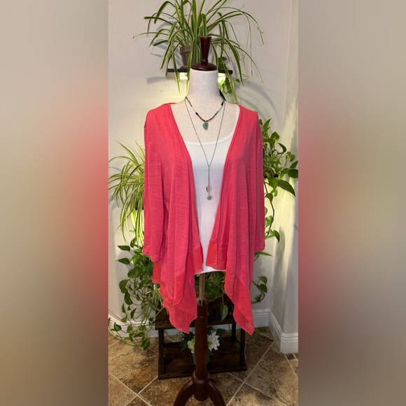 NY Collection Coral Open-Front Cardigan - Picture 2 of 6